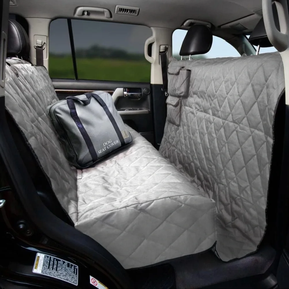 Gray Quilted Dog BackSeat‎ Cover Hammock